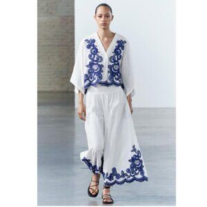 💙ZARA WOMAN COLLECTION EMBROIDERED SKIRT NWT